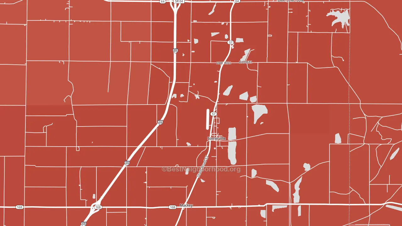 Somerville, IN block-group political-lean map