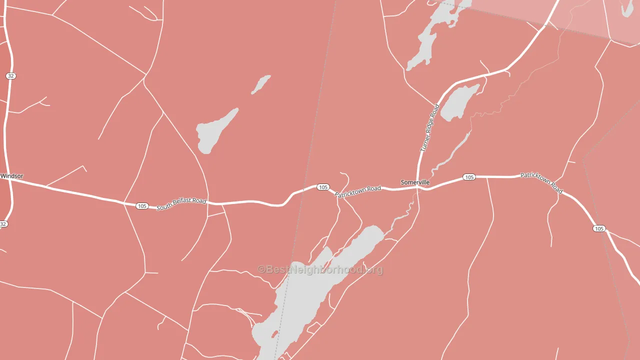 Somerville, ME block-group political-lean map