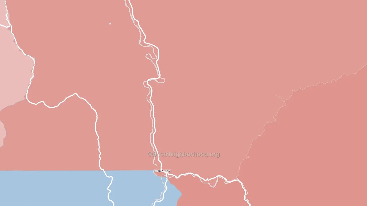 Somes Bar, CA block-group political-lean map