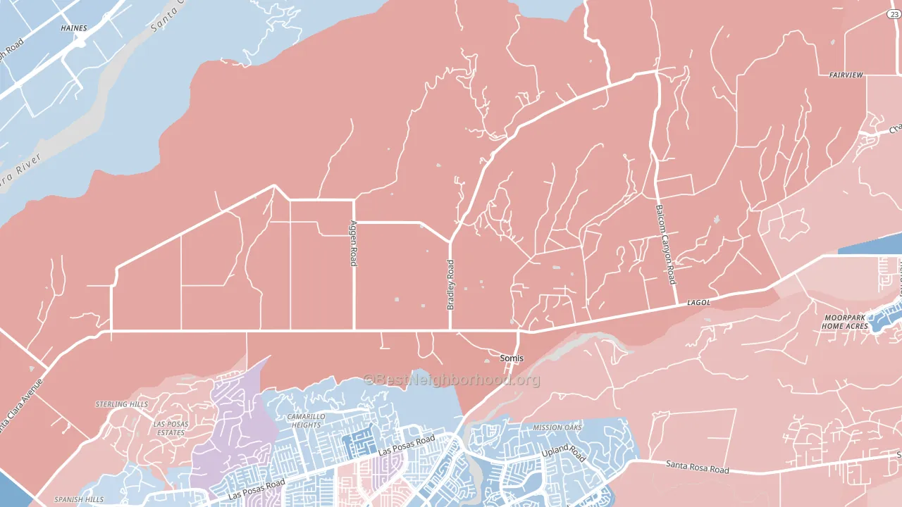 Somis, CA block-group political-lean map