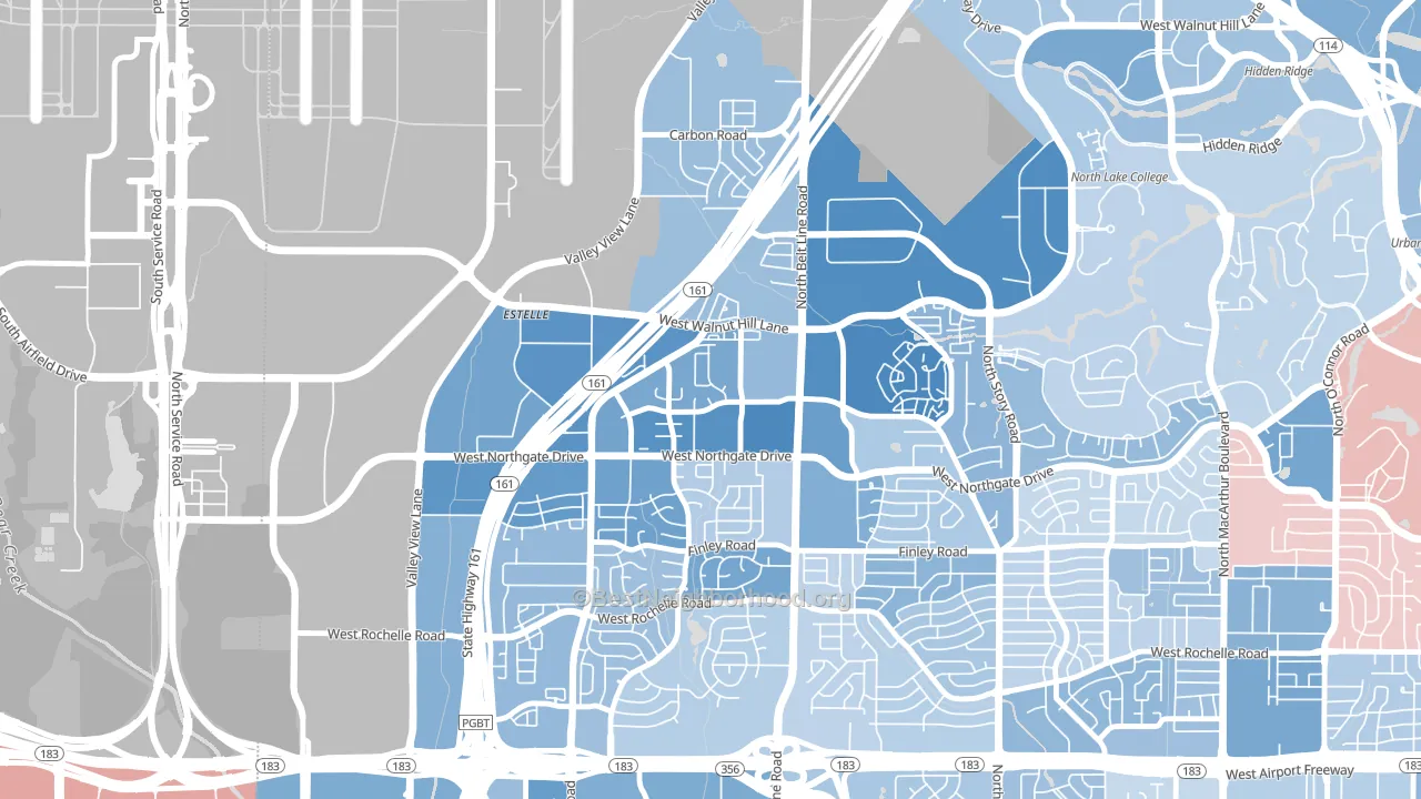 Song, Irving, TX block-group political-lean map