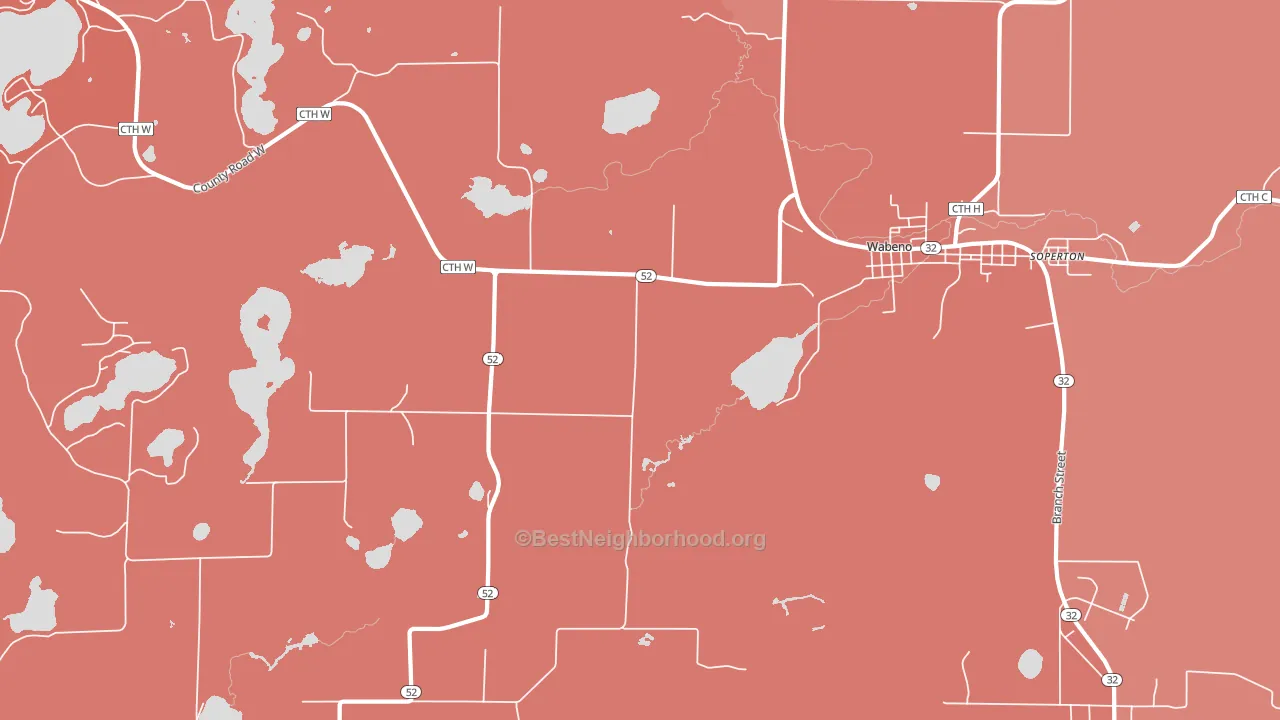 Soperton, WI block-group political-lean map