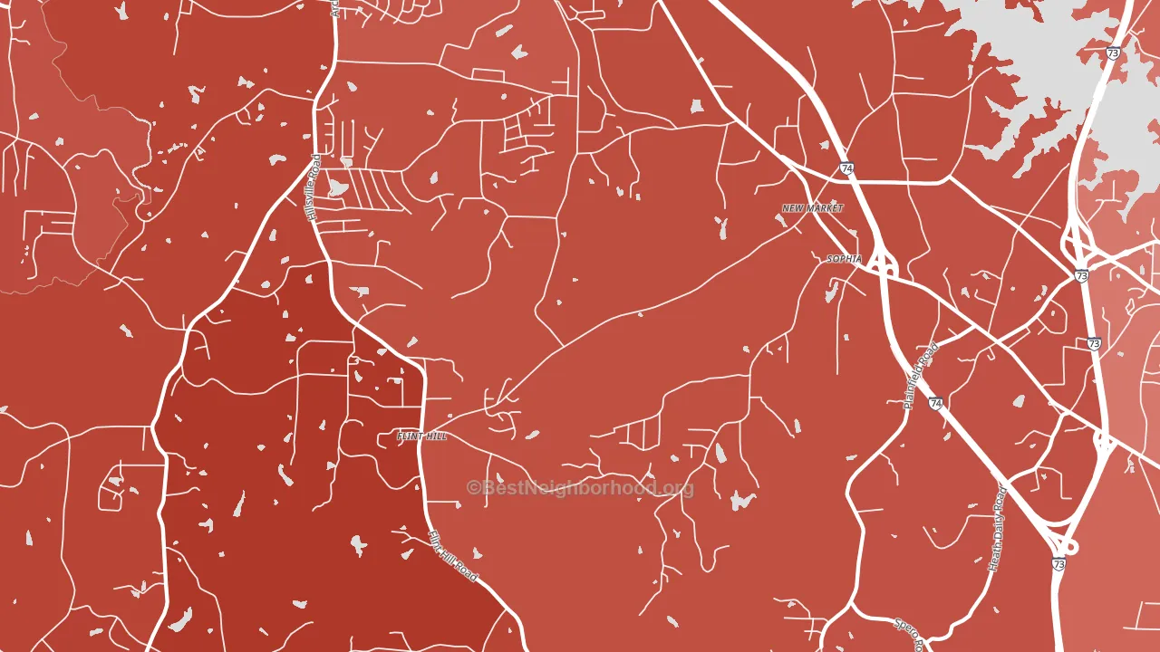 Sophia, NC block-group political-lean map