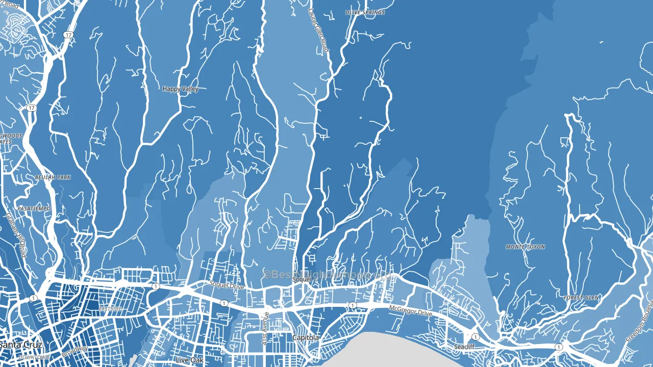 Soquel, CA block-group political-lean map