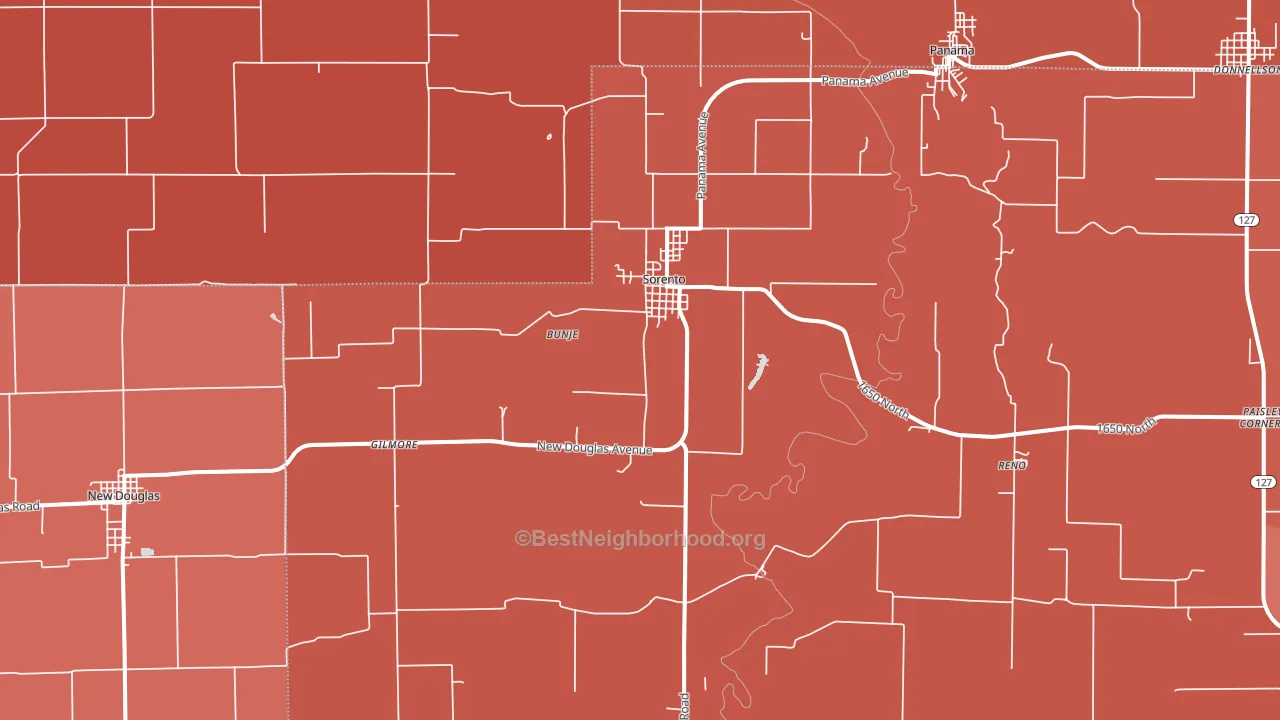 Sorento, IL block-group political-lean map