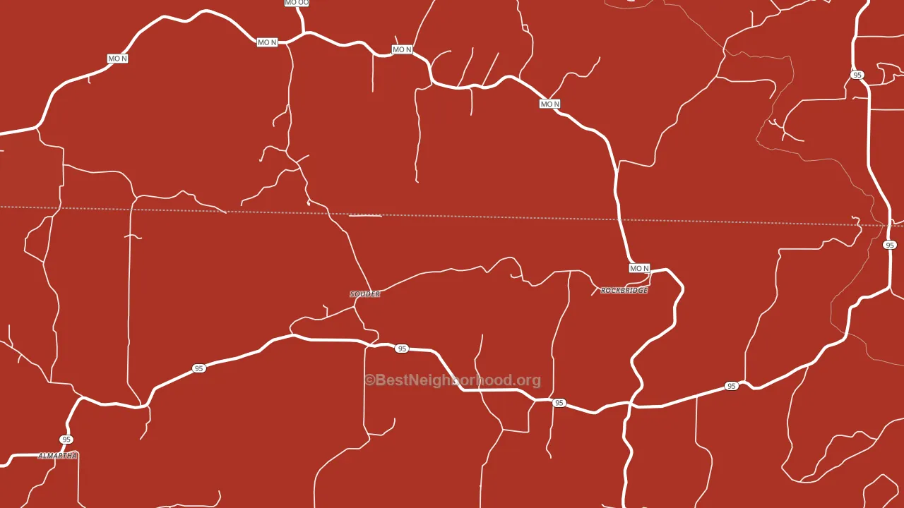 Souder, MO block-group political-lean map