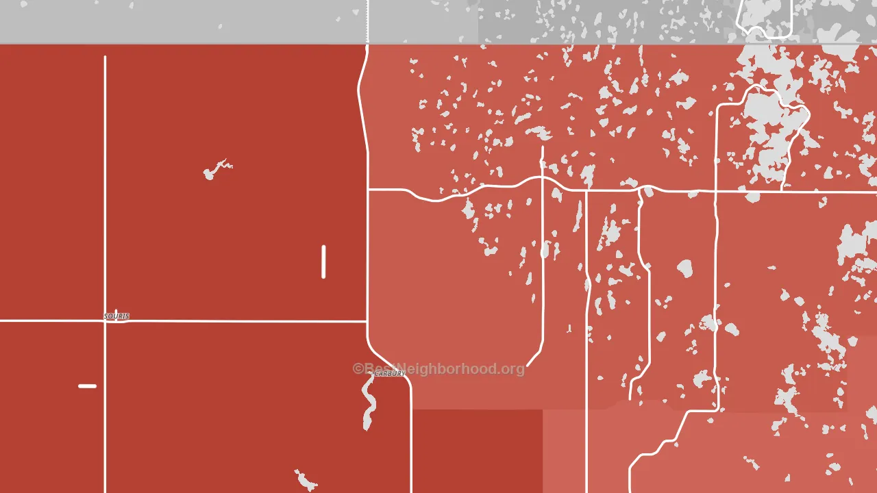 Souris, ND block-group political-lean map