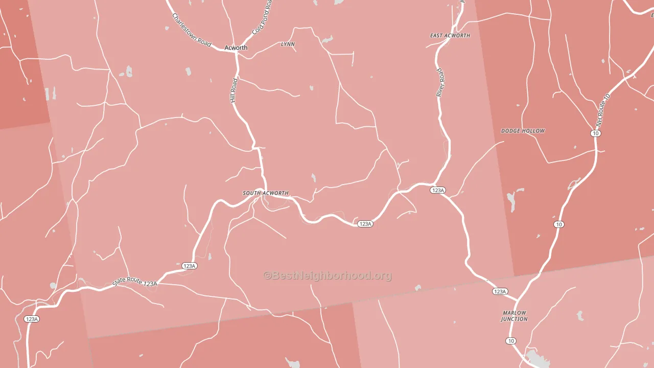 South Acworth, NH block-group political-lean map