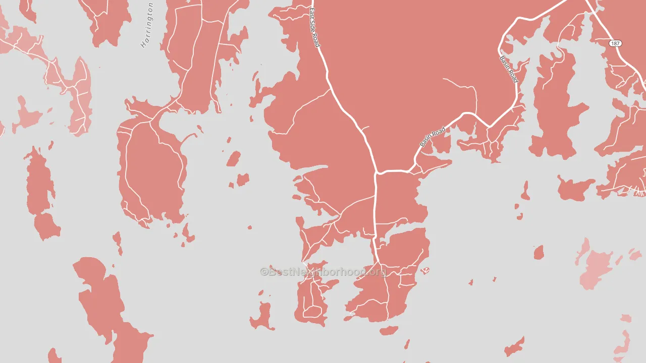 South Addison, ME block-group political-lean map