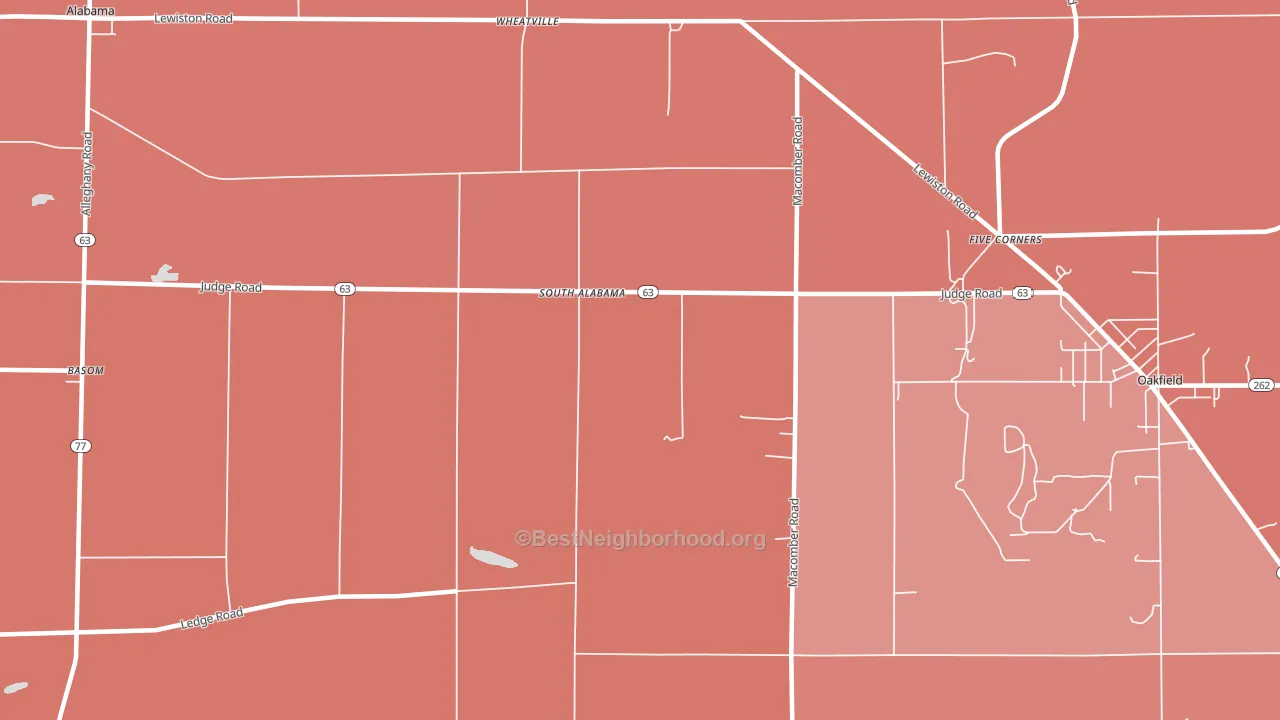 South Alabama, NY block-group political-lean map