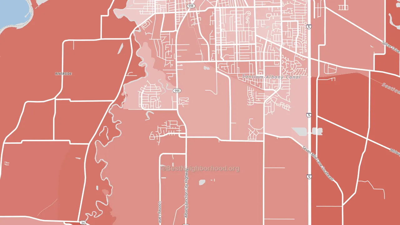 South Albany, Albany, OR block-group political-lean map