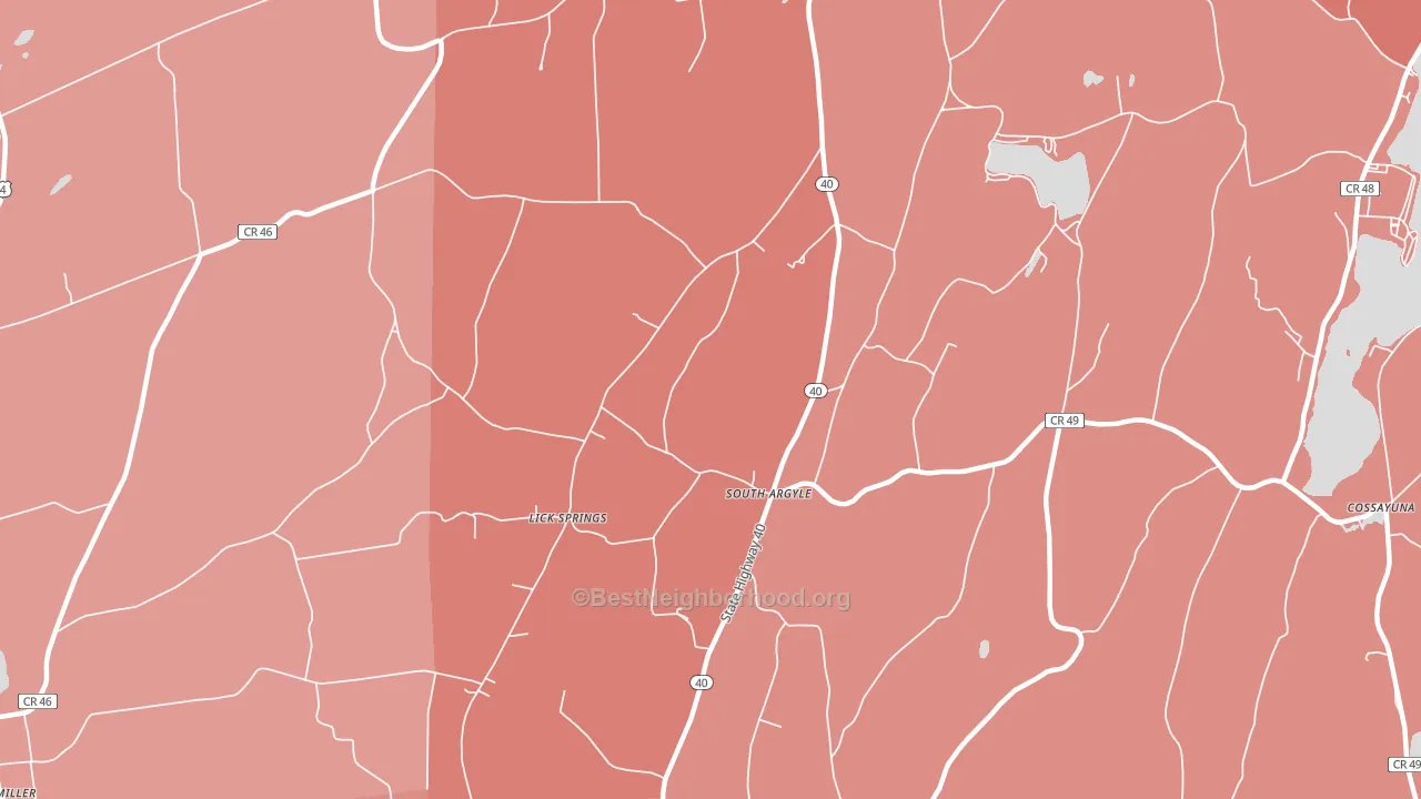 South Argyle, NY block-group political-lean map