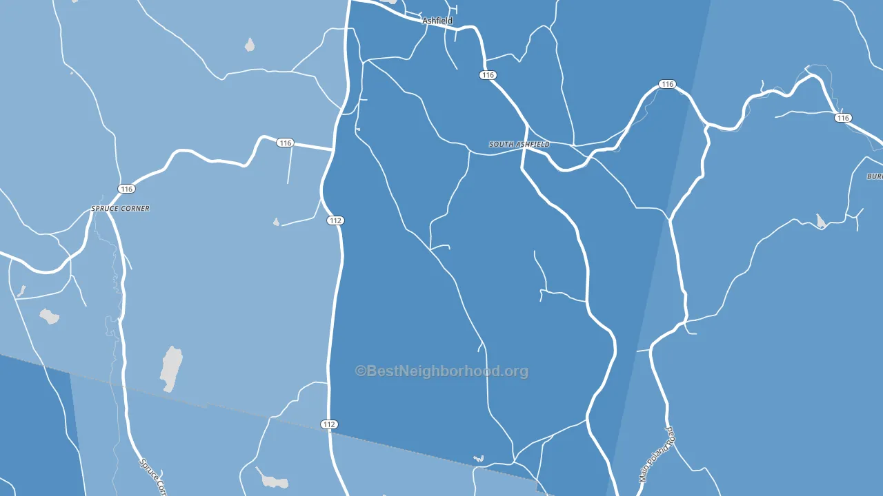 South Ashfield, MA block-group political-lean map