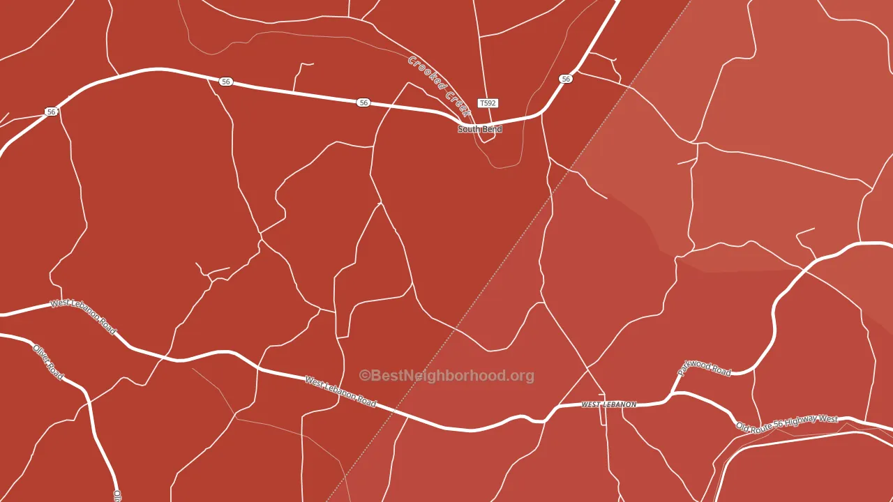 South Bend, PA block-group political-lean map