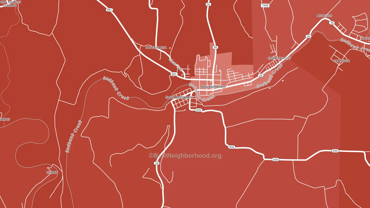 South Bethlehem, PA block-group political-lean map