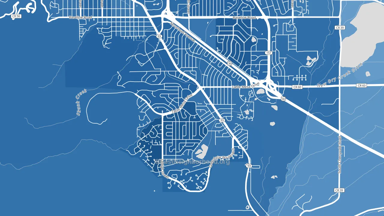 South Boulder, Boulder, CO block-group political-lean map