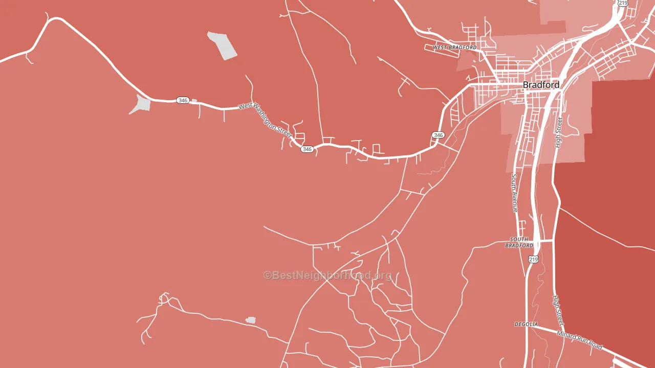 South Bradford, PA block-group political-lean map