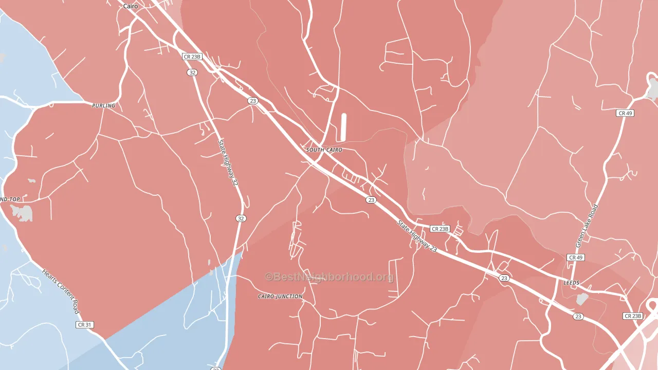 South Cairo, NY block-group political-lean map