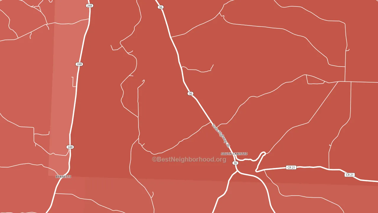 South Canisteo, NY block-group political-lean map