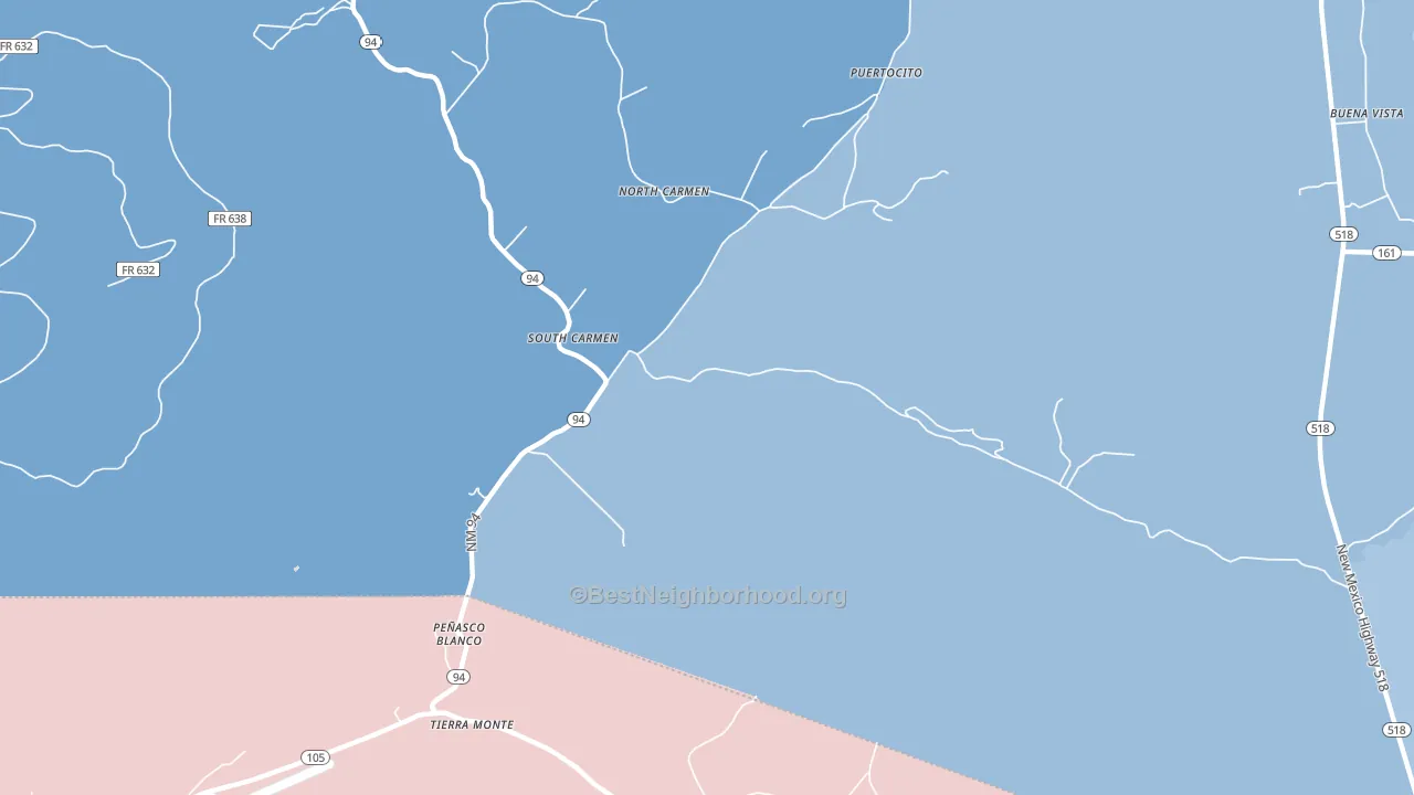 South Carmen, NM block-group political-lean map