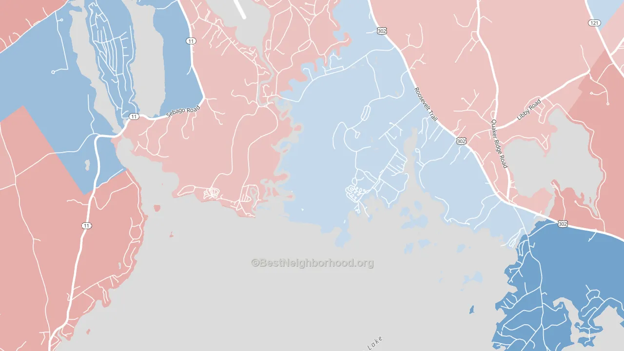South Casco, ME block-group political-lean map