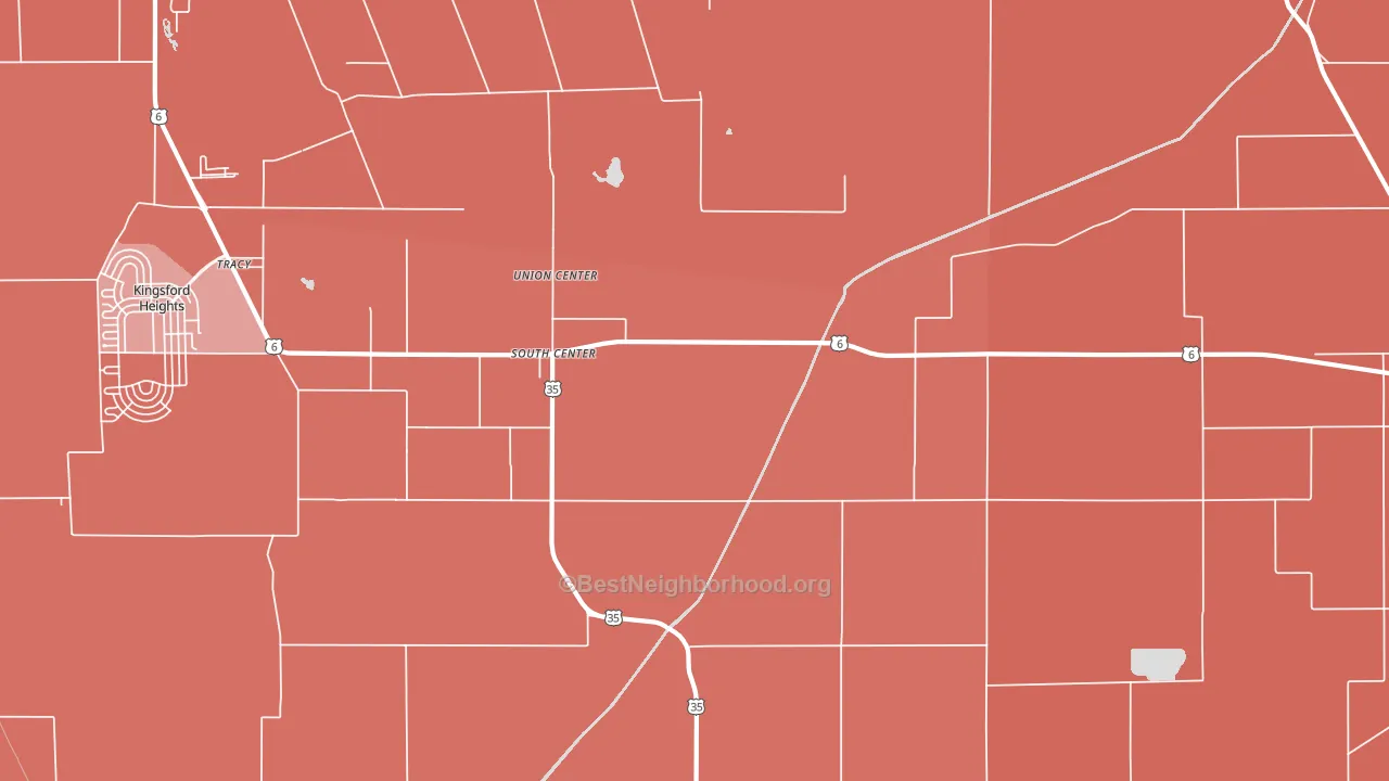South Center, IN block-group political-lean map