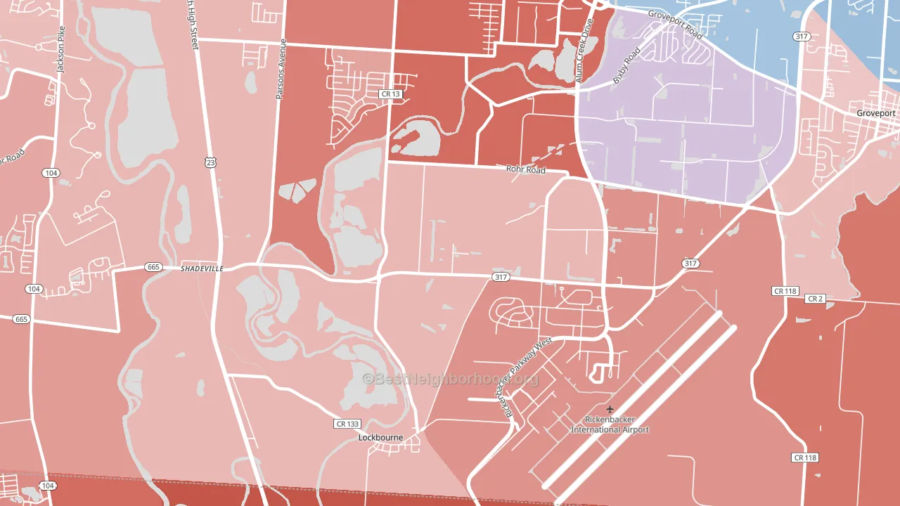 South Central Accord, Columbus, OH block-group political-lean map
