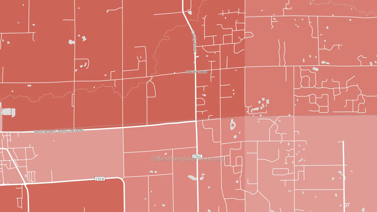 South Chase, WI block-group political-lean map