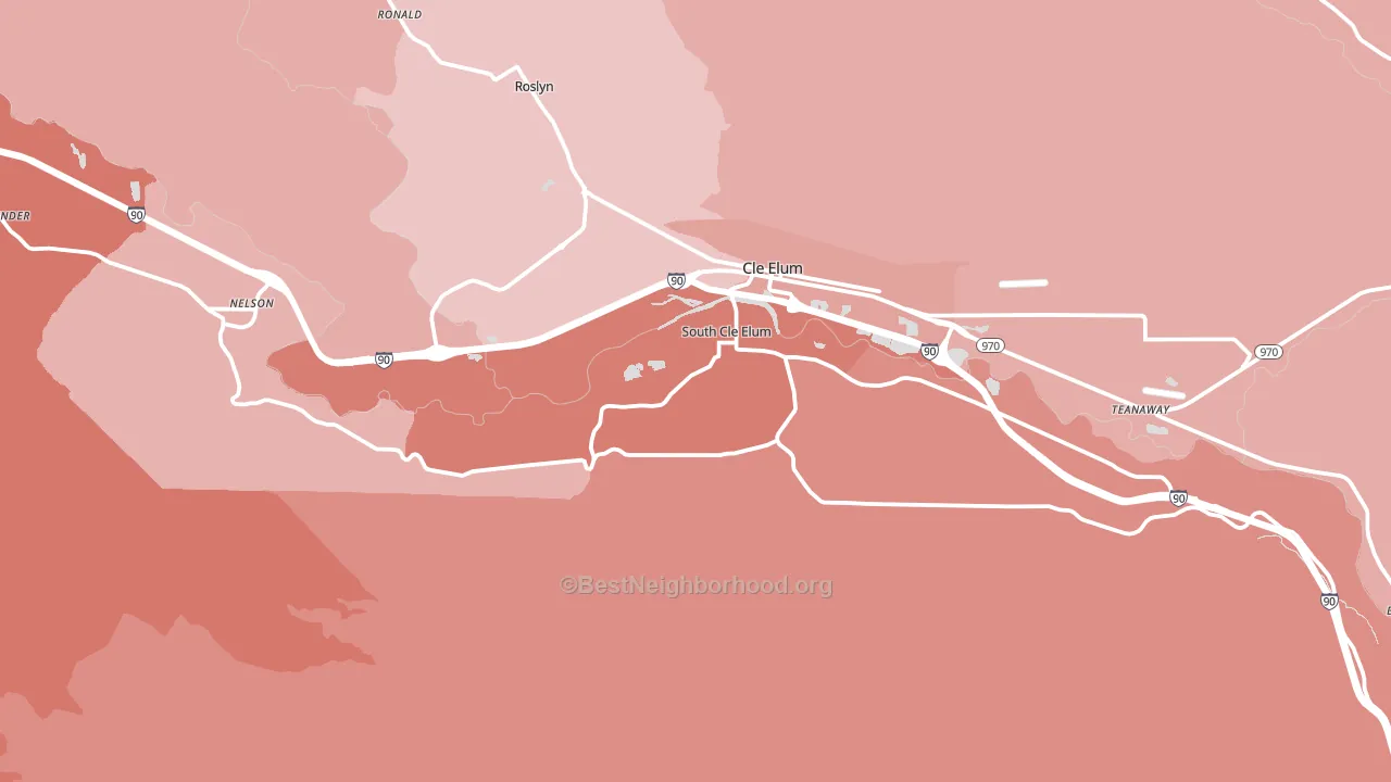 South Cle Elum, WA block-group political-lean map