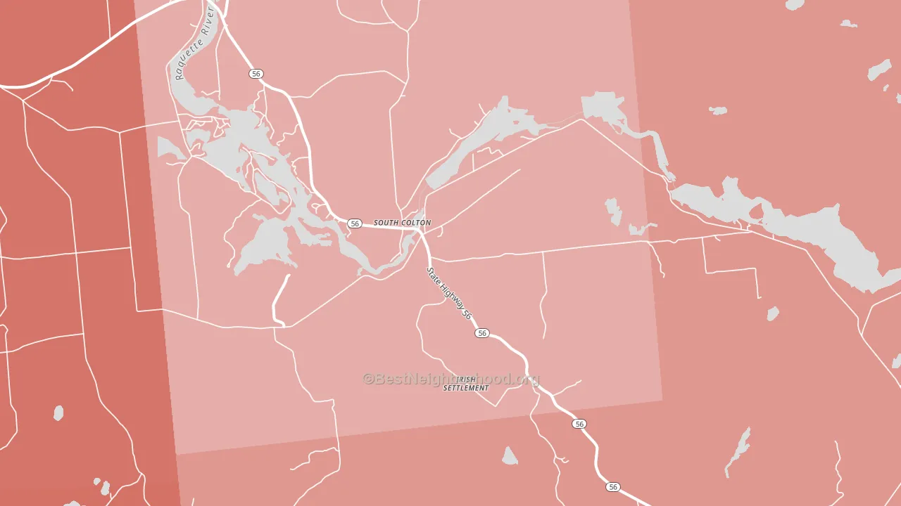 South Colton, NY block-group political-lean map