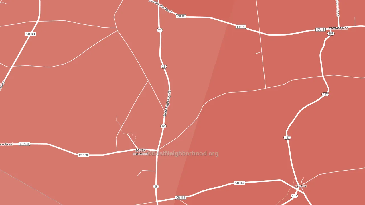 South Columbia, NY block-group political-lean map