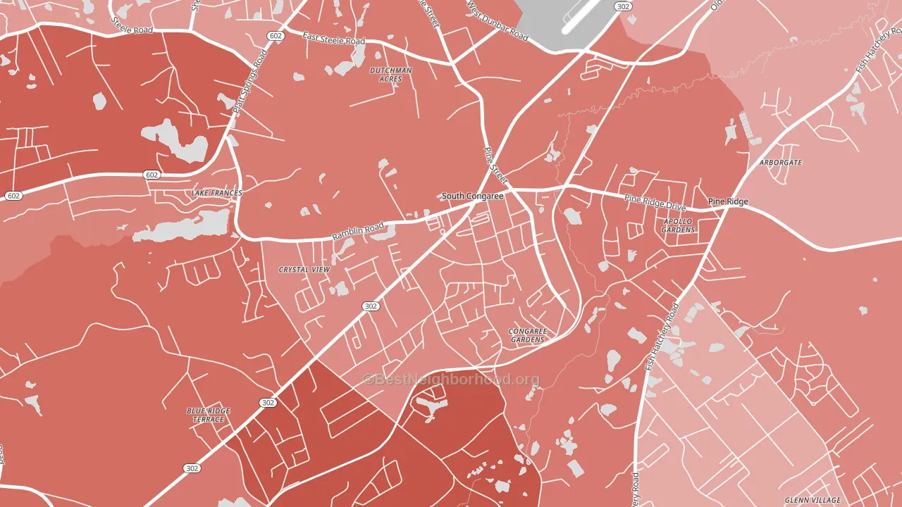 South Congaree, SC block-group political-lean map