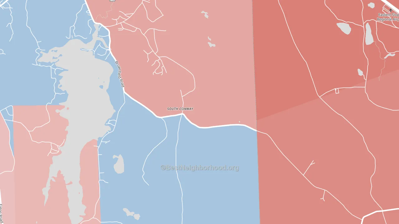 South Conway, NH block-group political-lean map