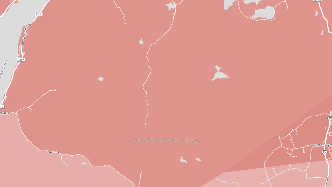 South Corinth, NY block-group political-lean map