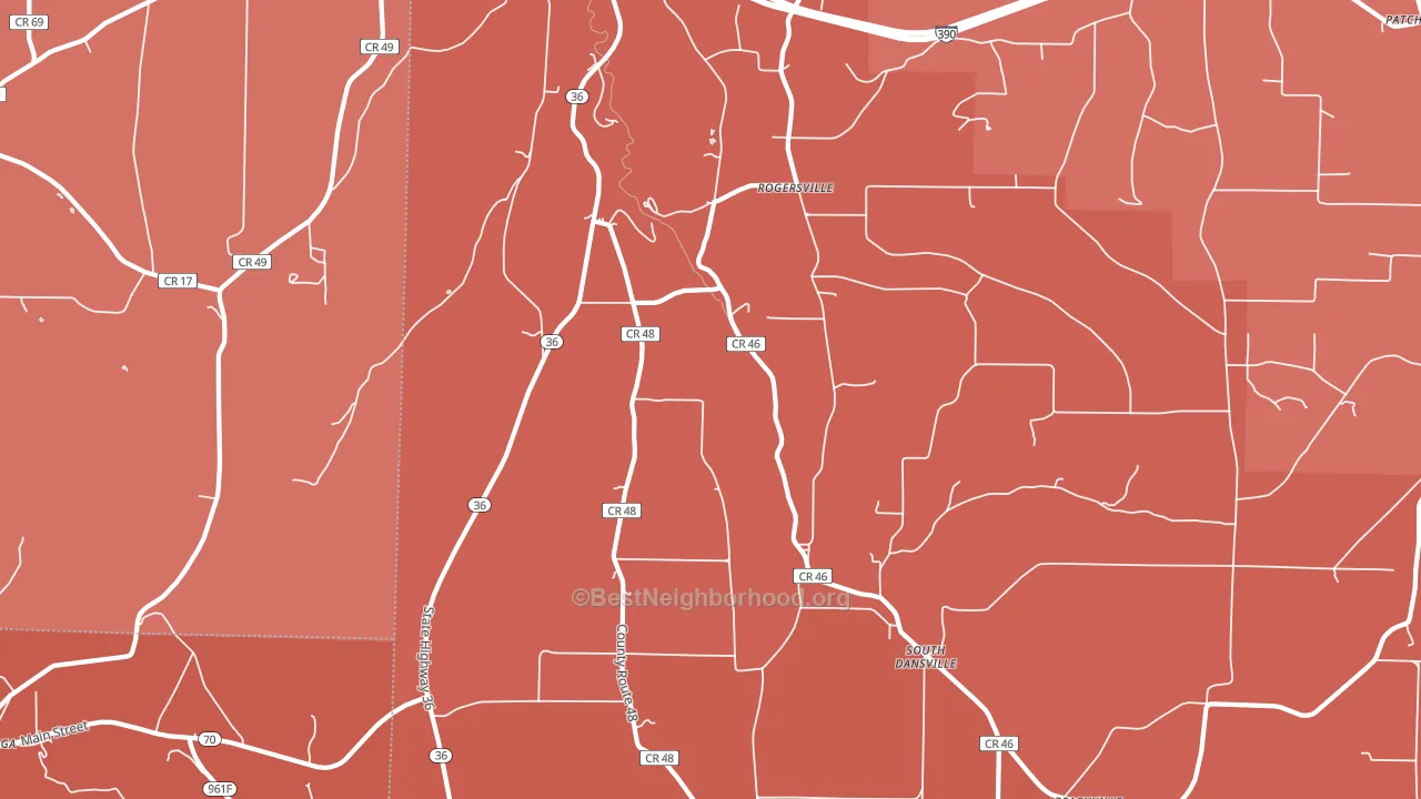 South Dansville, NY block-group political-lean map