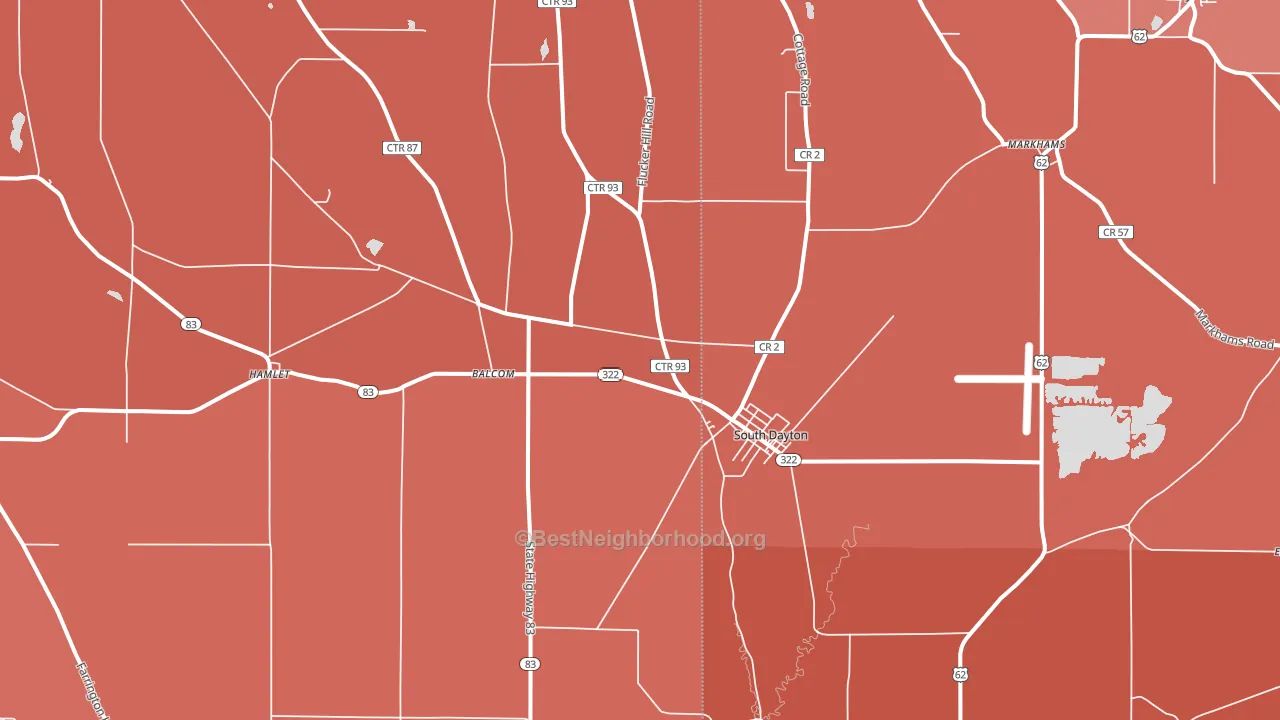 South Dayton, NY block-group political-lean map