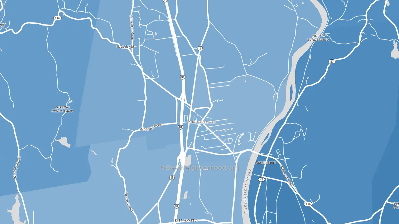 South Deerfield, MA block-group political-lean map