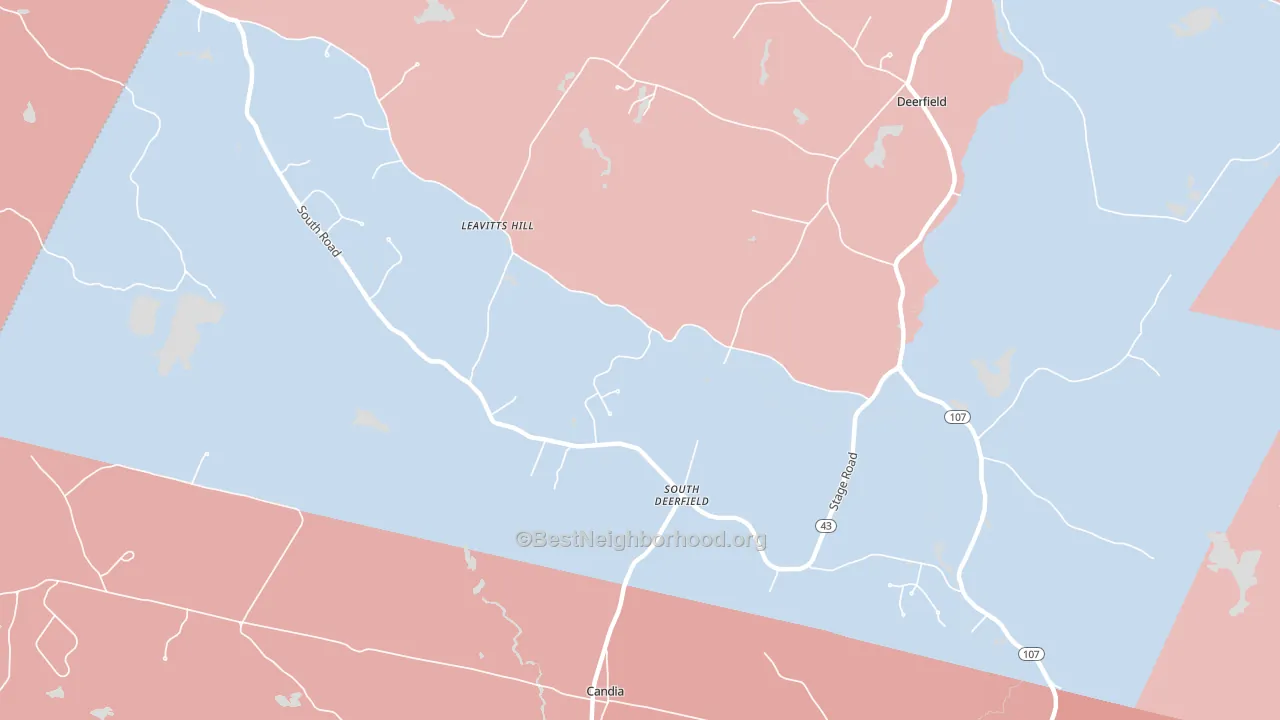 South Deerfield, NH block-group political-lean map
