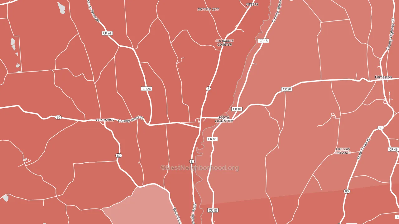South Edmeston, NY block-group political-lean map