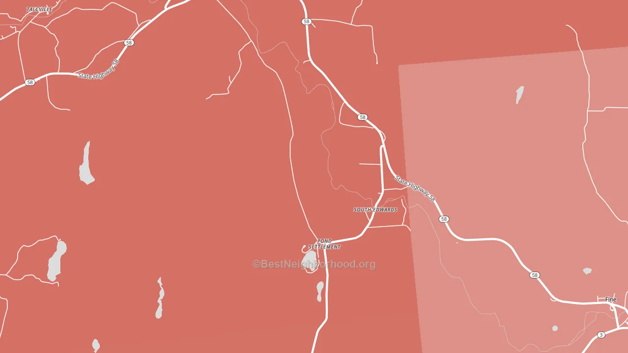 South Edwards, NY block-group political-lean map