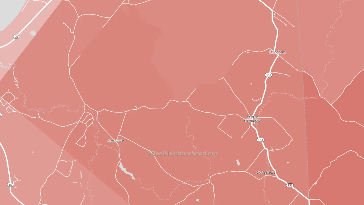 South Effingham, NH block-group political-lean map