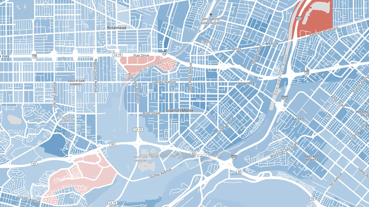 South El Monte, CA block-group political-lean map