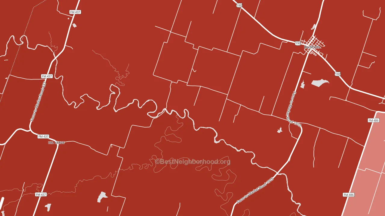 South Elm, TX block-group political-lean map