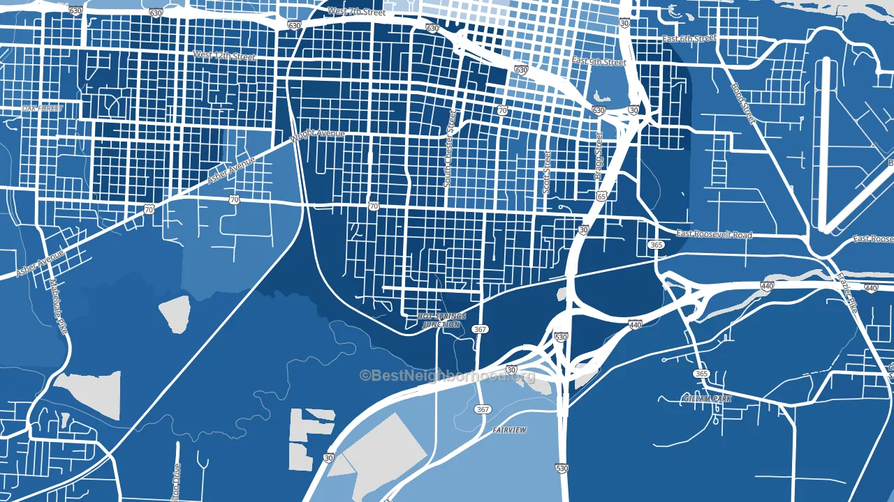 South End, Little Rock, AR block-group political-lean map