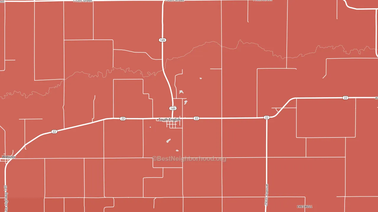 South English, IA block-group political-lean map