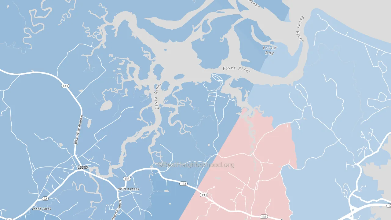 South Essex, MA block-group political-lean map