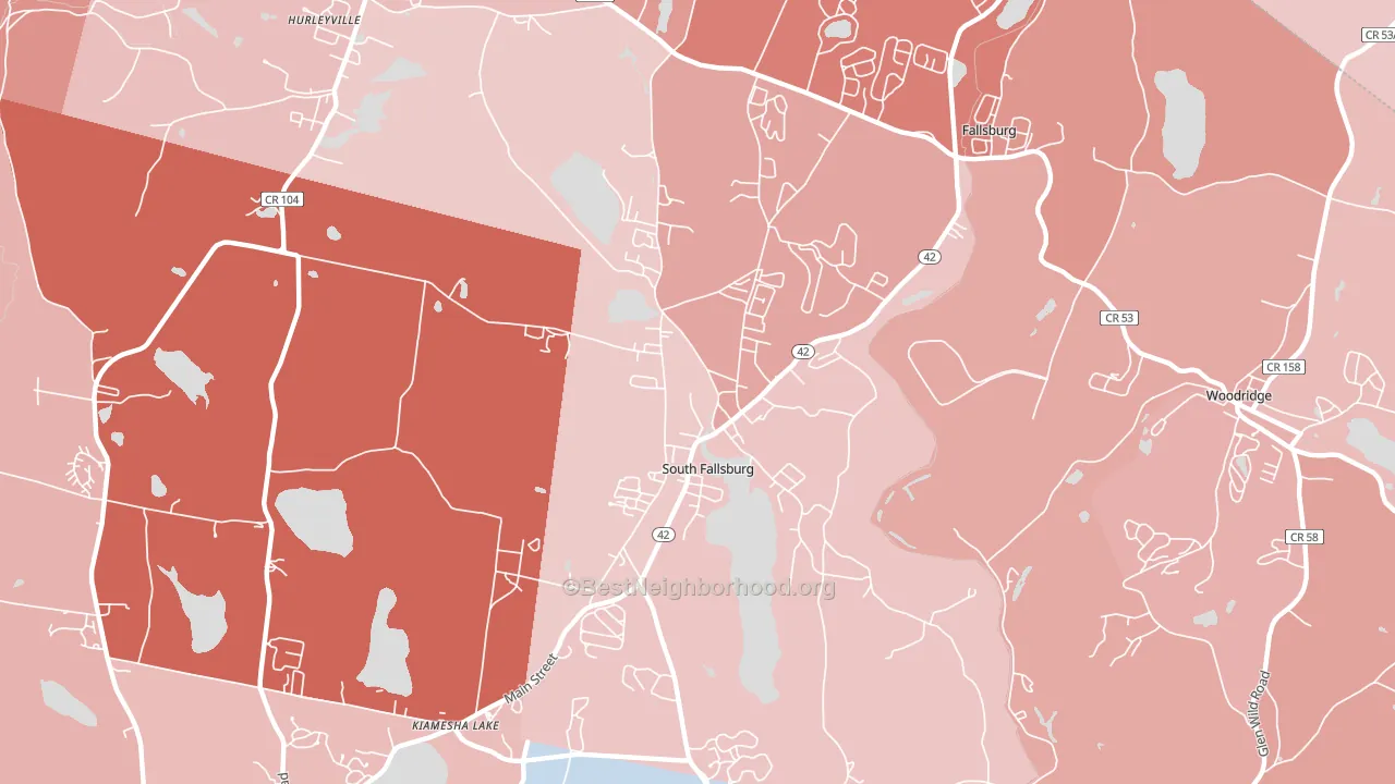 South Fallsburg, NY block-group political-lean map