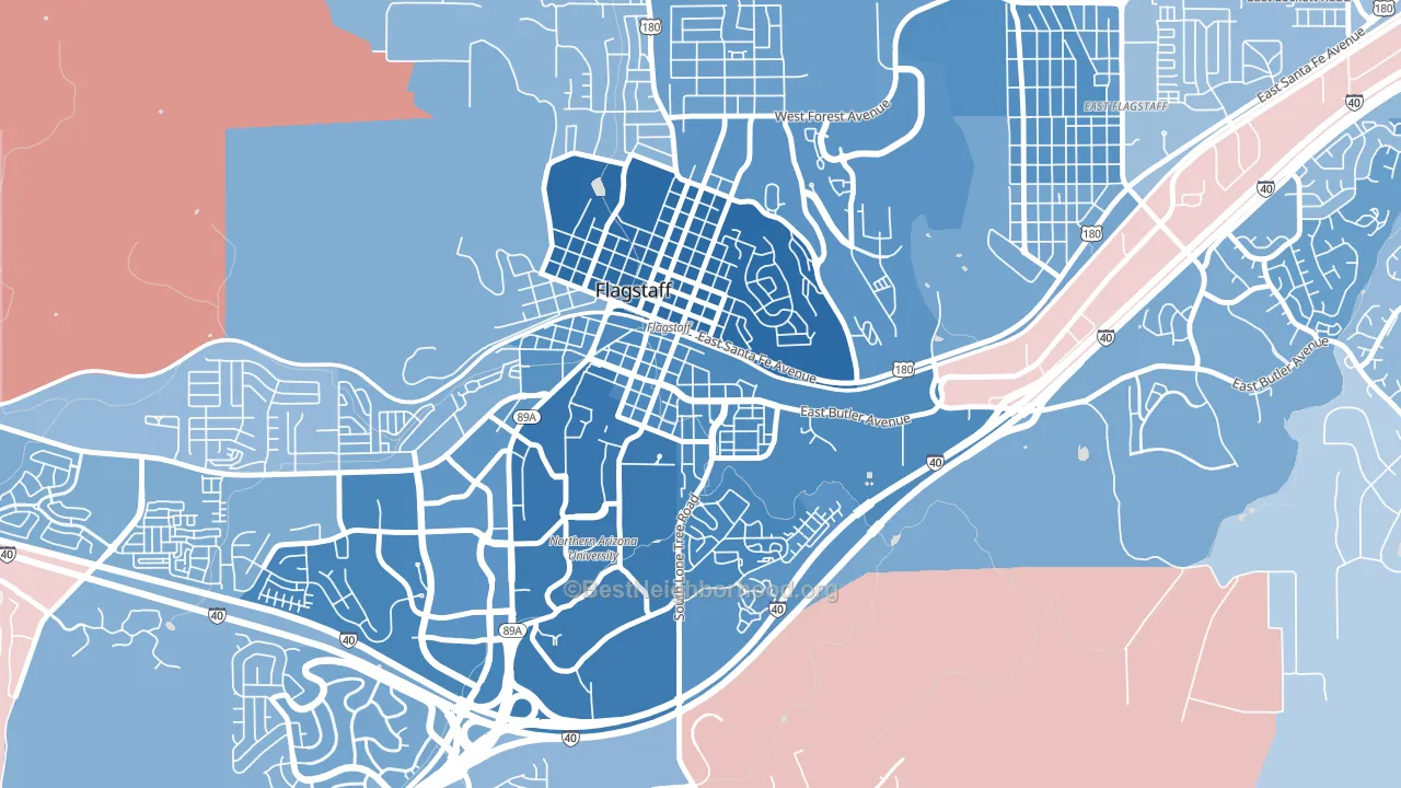 South Flagstaff, Flagstaff, AZ block-group political-lean map