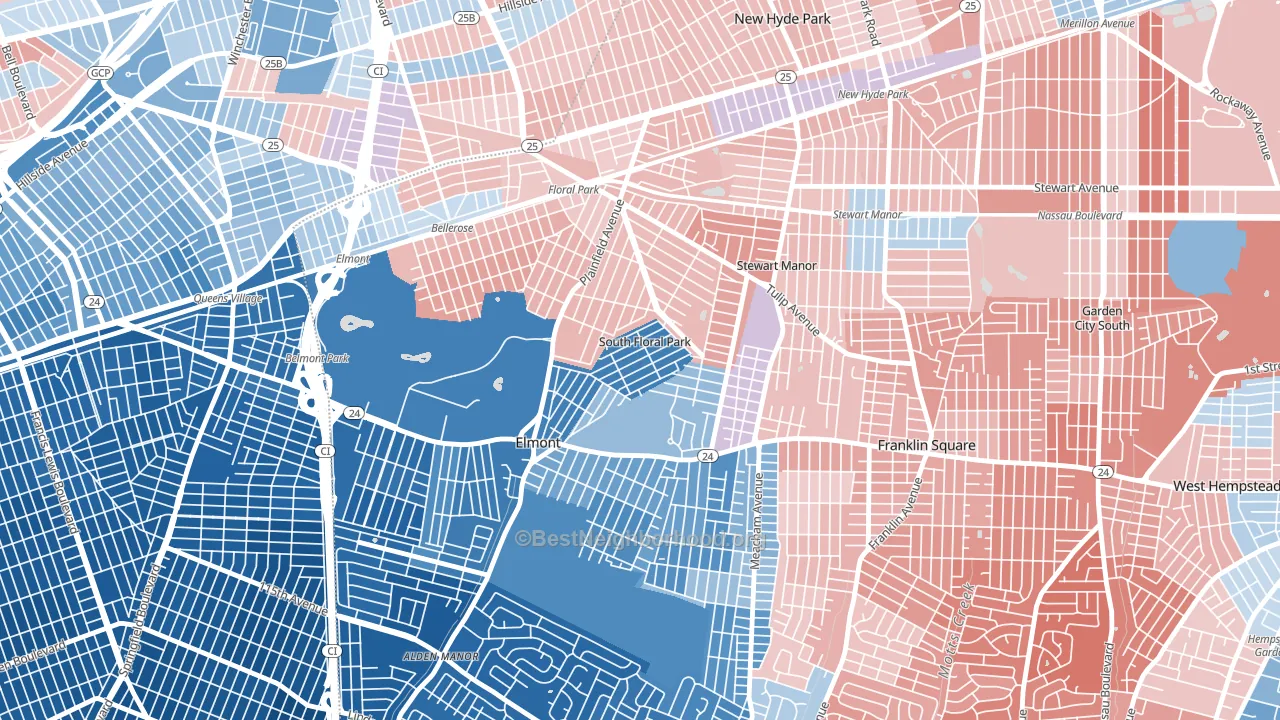 South Floral Park, NY block-group political-lean map
