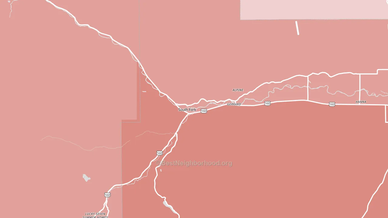 South Fork, CO block-group political-lean map